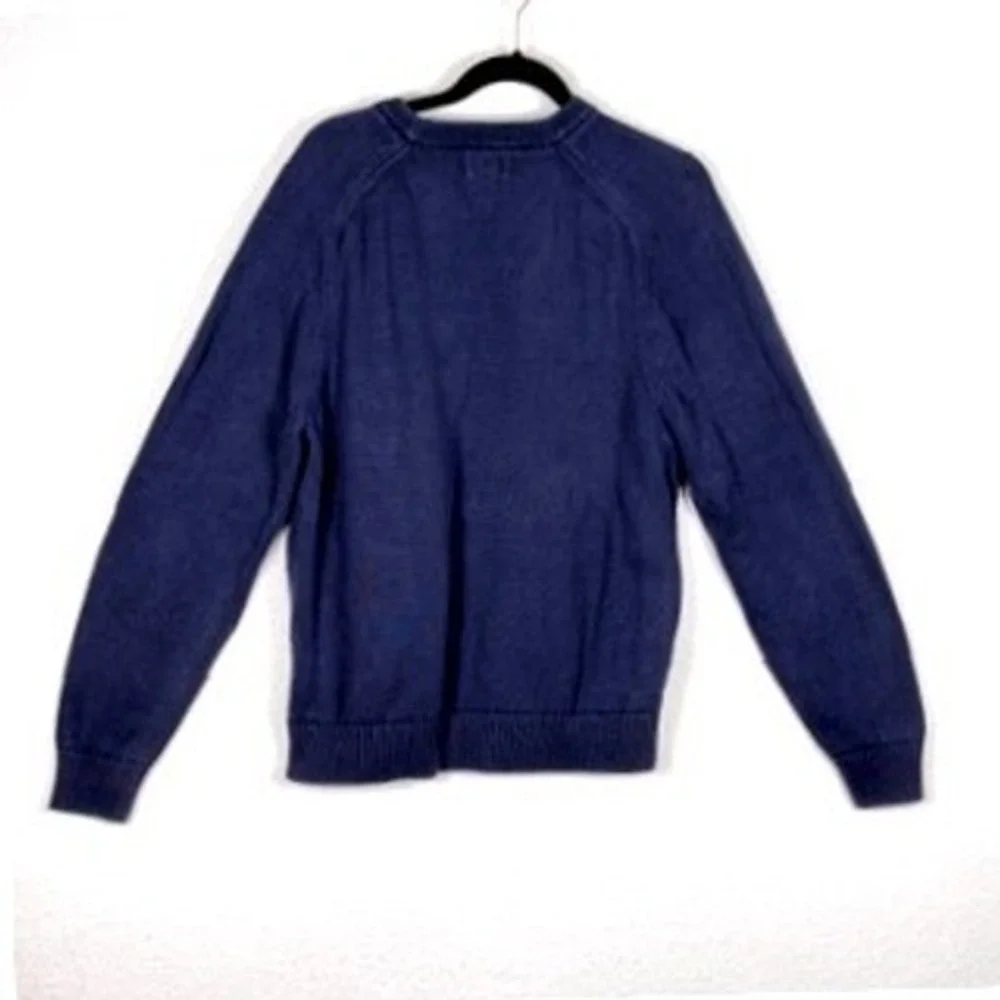 Lot of 2 J. Crew Mens XL Cotton Crewneck Sweaters Navy Blue Forest Green Solid‎